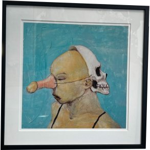 Fools - indrammet plakat af Michael Kvium 40x40cm