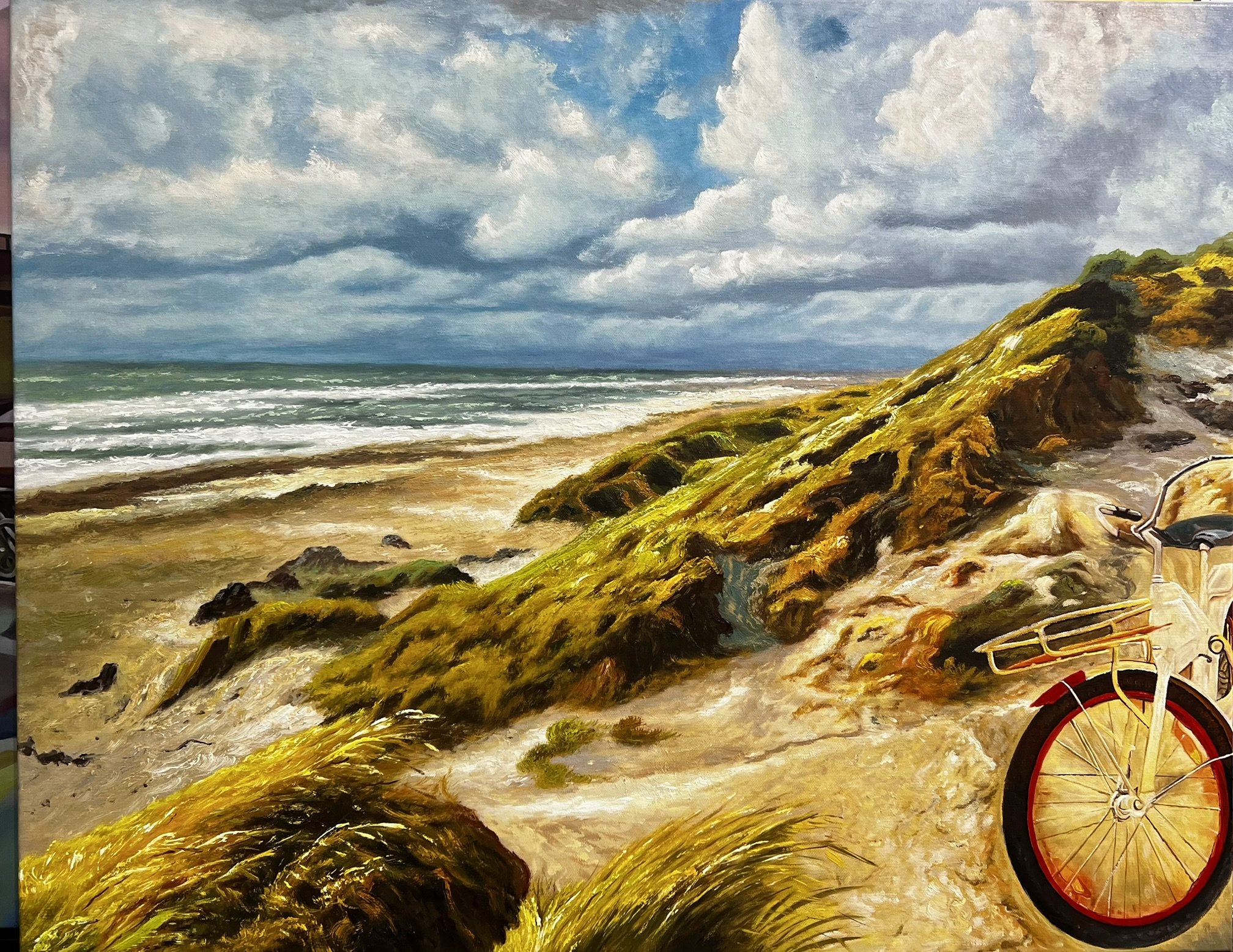 Strandmaleri 80x100cm af Sarah H�i