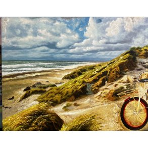 Strandmaleri 80x100cm af Sarah H�i