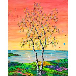 Livet er i farver, 100x80cm af Jannie Kloster