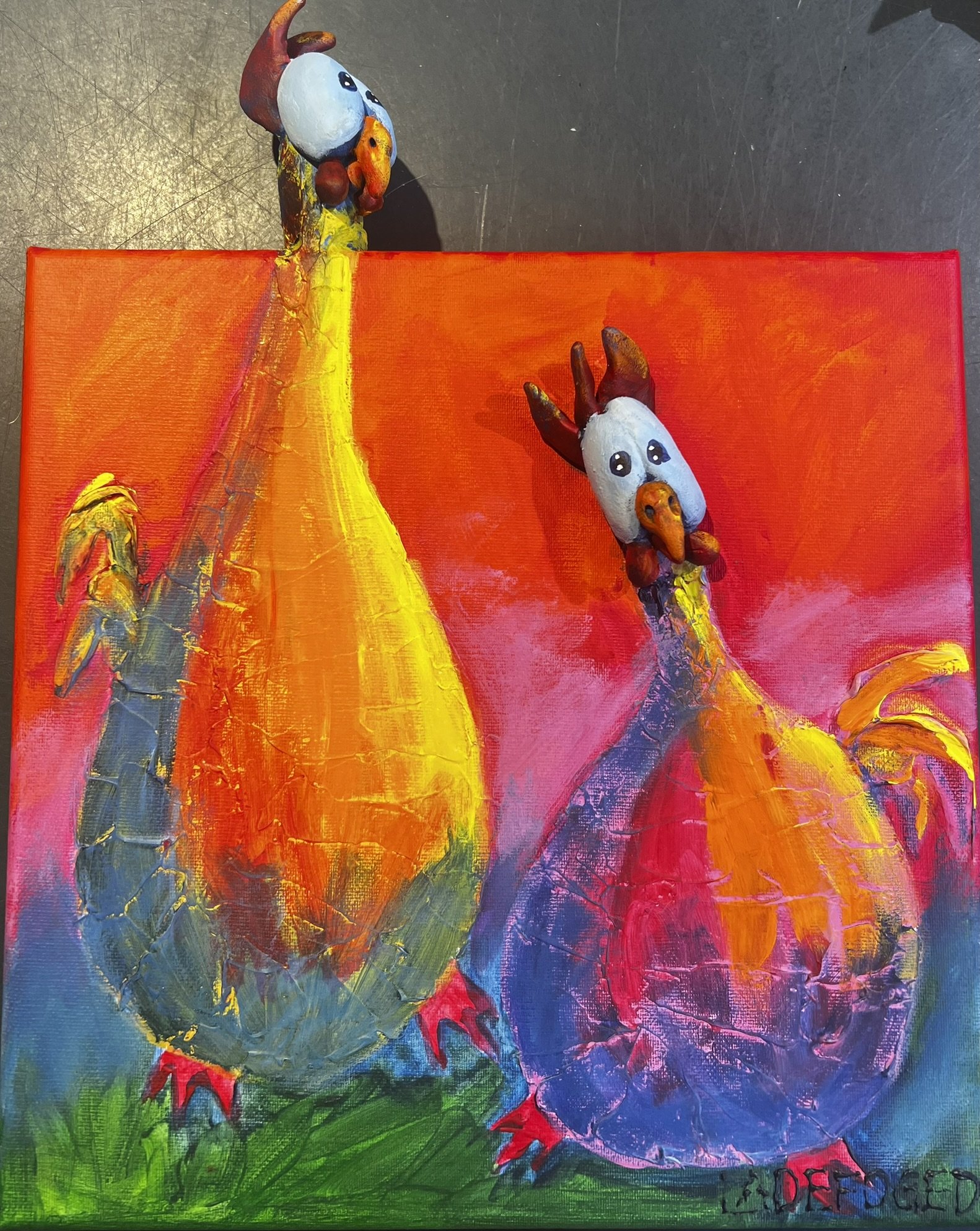 30x30cm 3D maleri af Jette Ladefoged