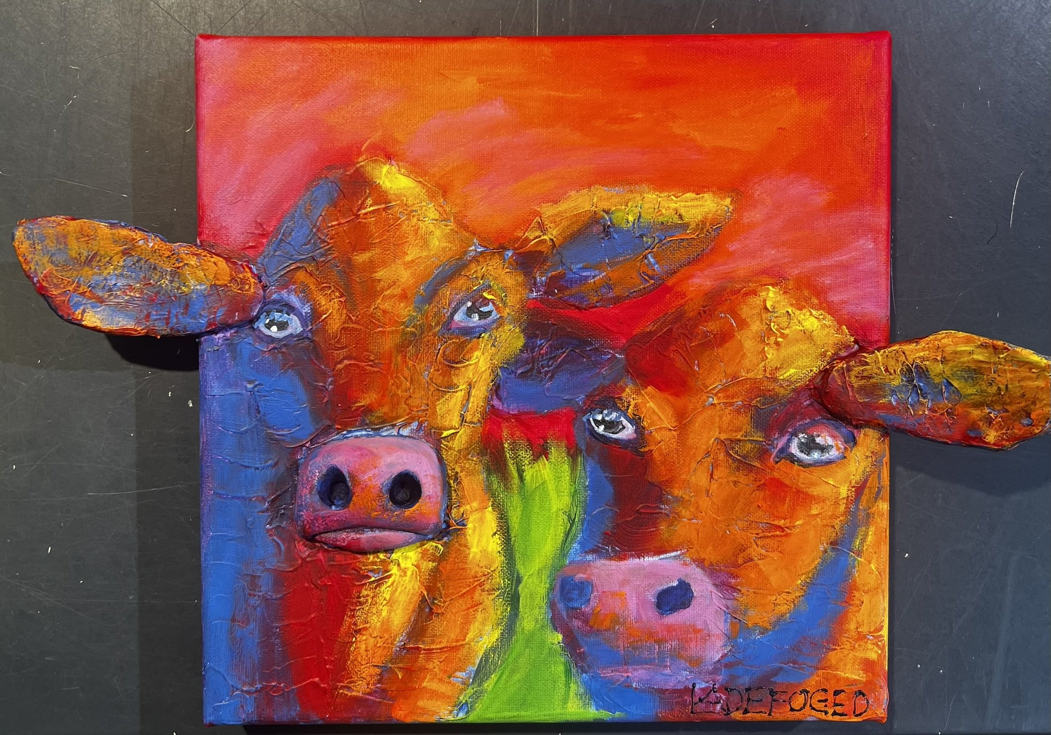 30x30cm 3D maleri af Jette Ladefoged