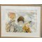 Abstrakt Collage af Rie Br�dsgaard, maleri 40x50cm