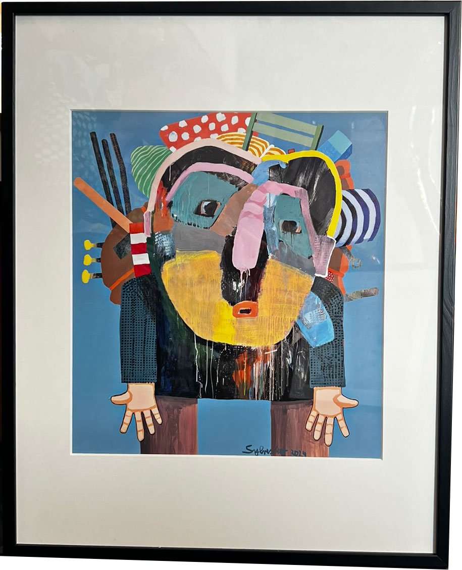 Leif Sylvester, plakat indrammet i passepartout og sort ramme, 40x50cm