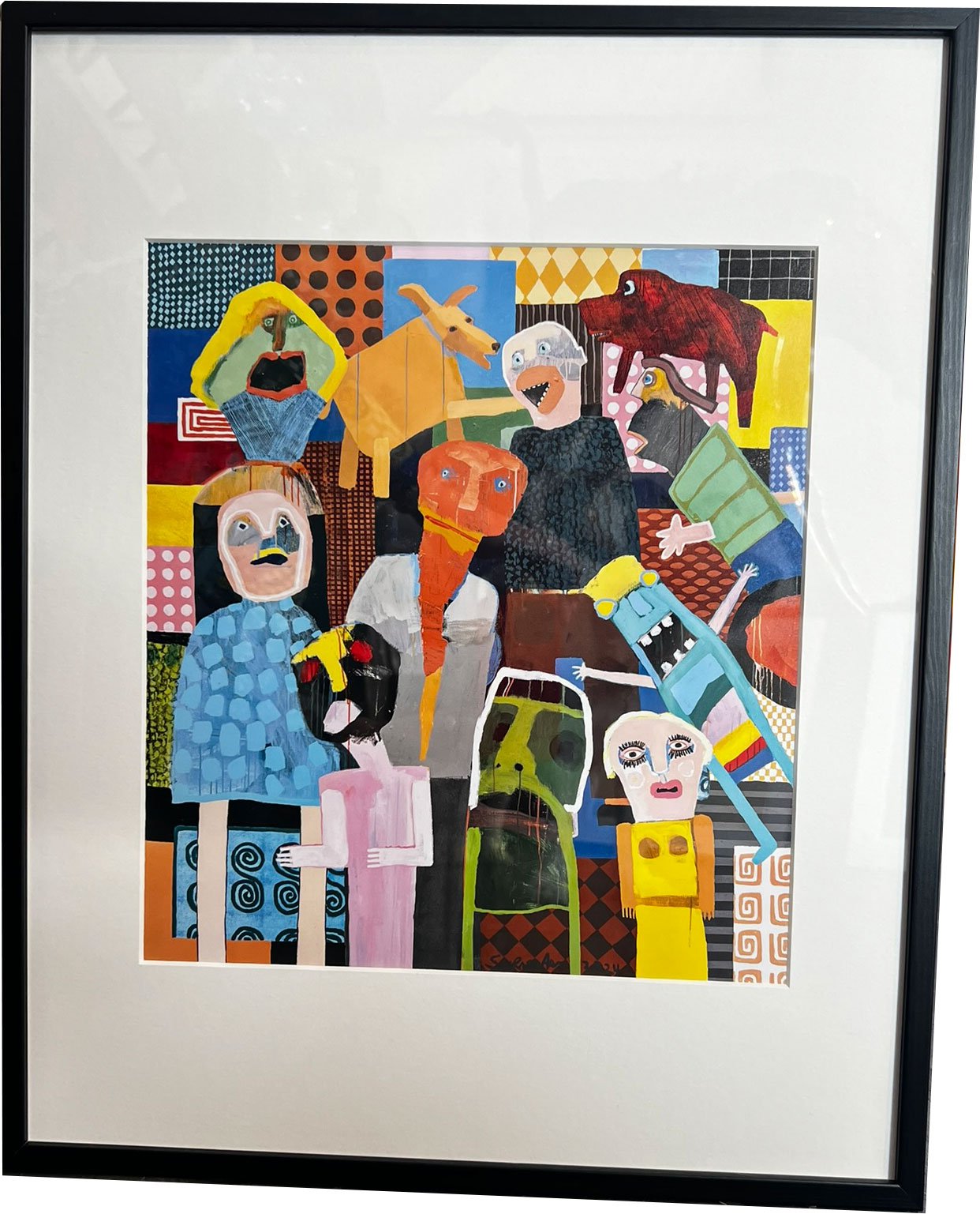 Leif Sylvester, plakat indrammet i passepartout og sort ramme, 40x50cm