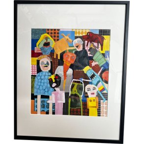 Leif Sylvester, plakat indrammet i passepartout og sort ramme, 40x50cm