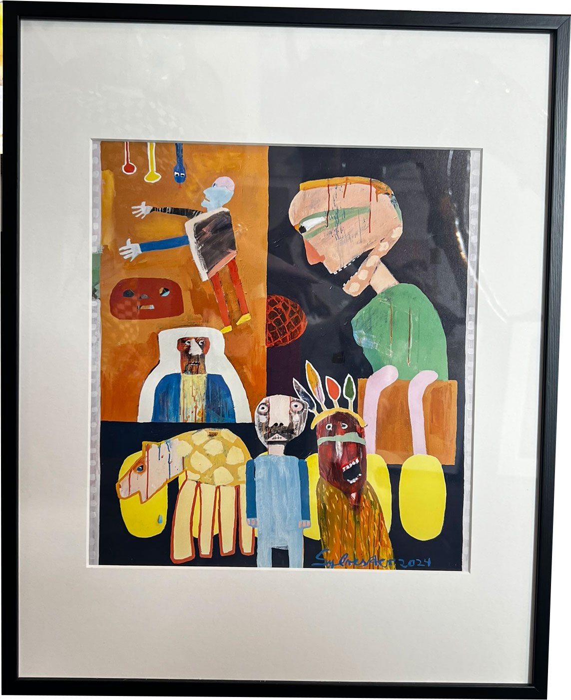 Leif Sylvester, plakat indrammet i passepartout og sort ramme, 40x50cm