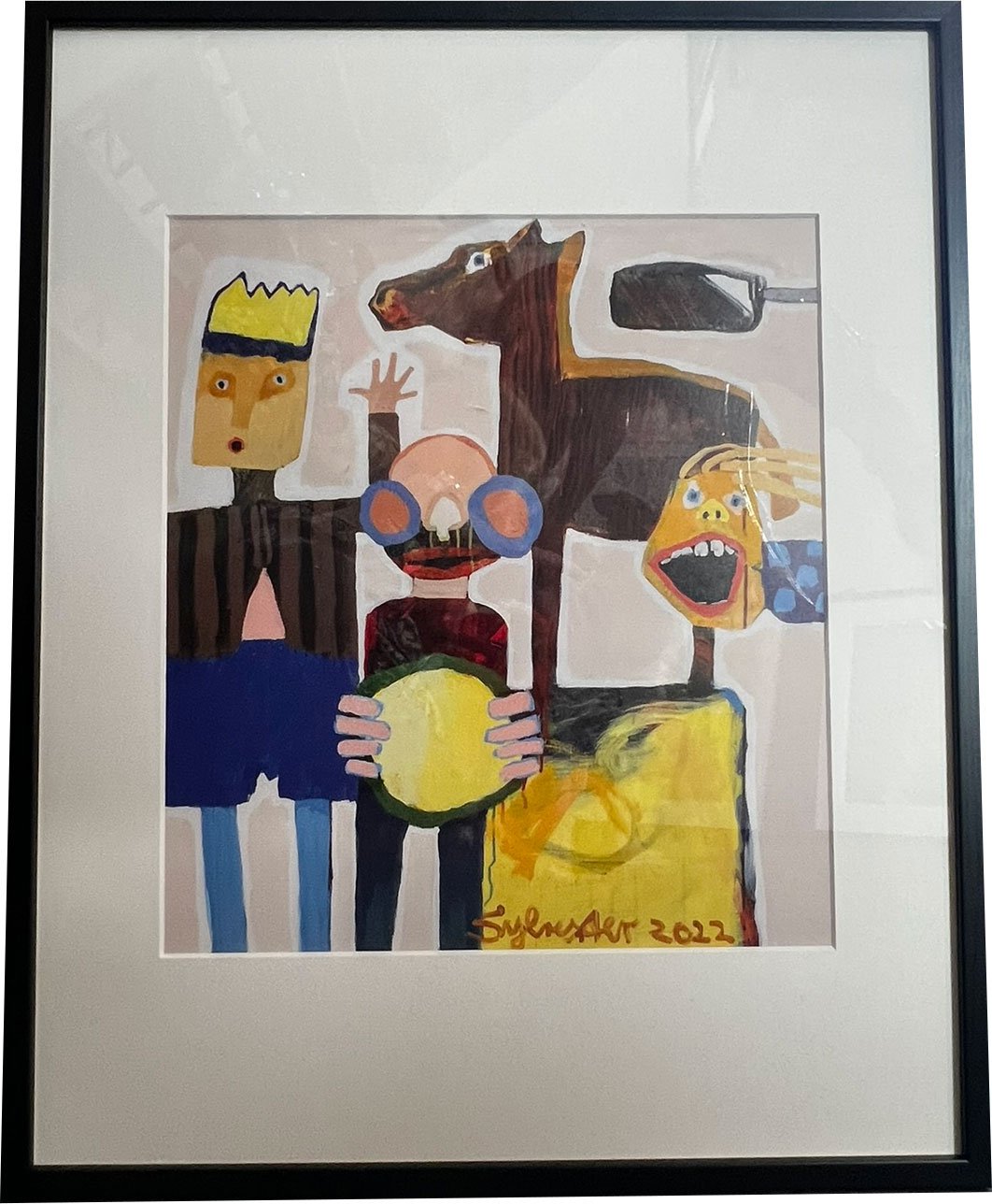 Leif Sylvester, plakat indrammet i passepartout og sort ramme, 40x50cm