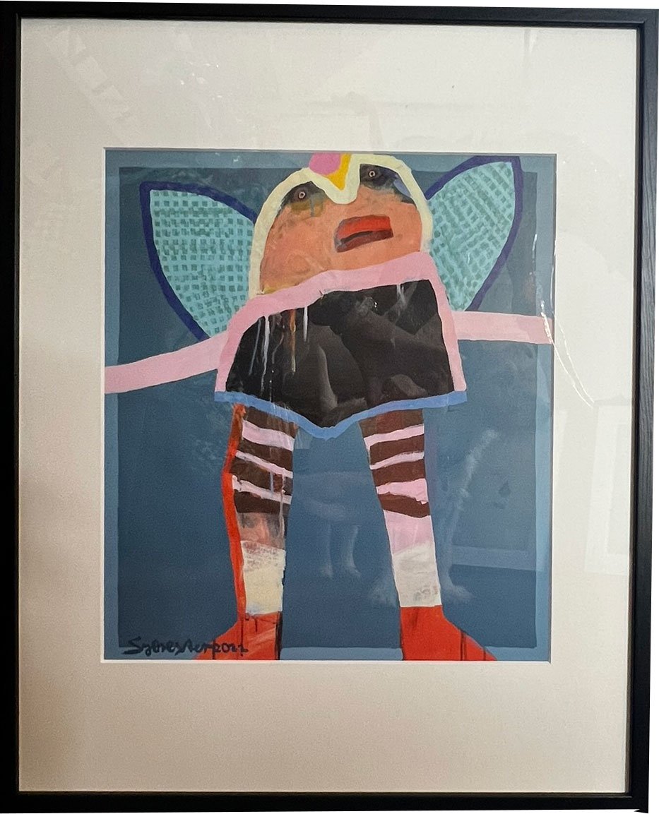 Leif Sylvester, plakat indrammet i passepartout og sort ramme, 40x50cm