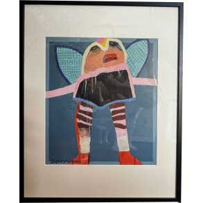 Leif Sylvester, plakat indrammet i passepartout og sort ramme, 40x50cm