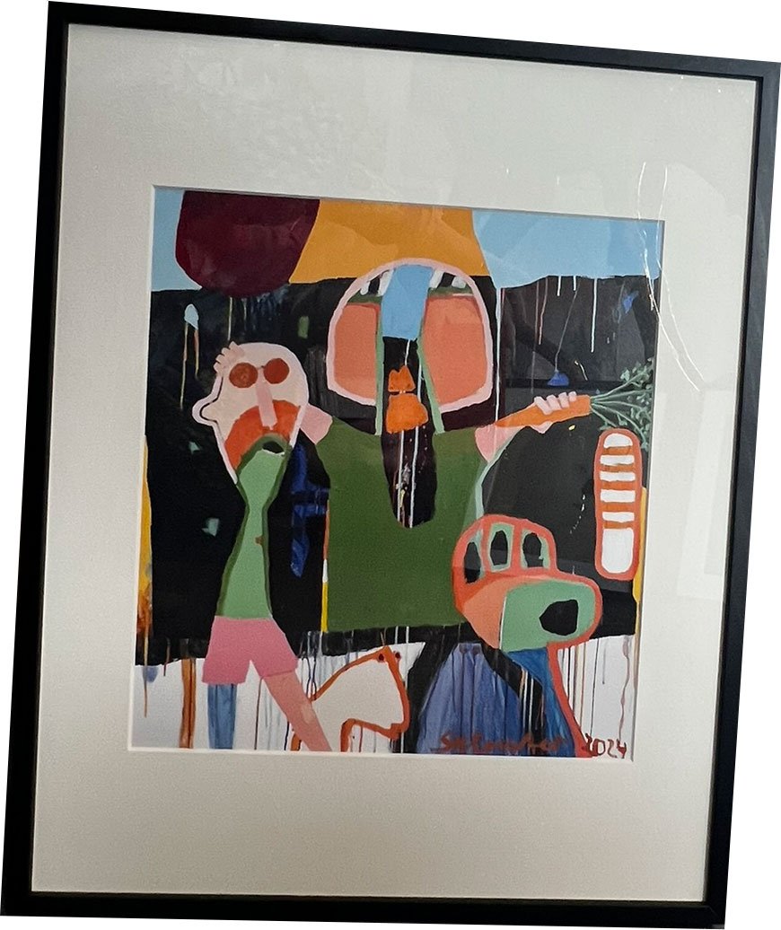 Leif Sylvester, plakat indrammet i passepartout og sort ramme, 40x50cm