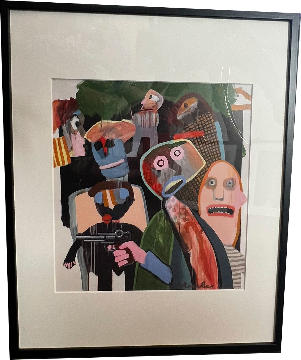 Leif Sylvester, plakat indrammet i passepartout og sort ramme, 40x50cm