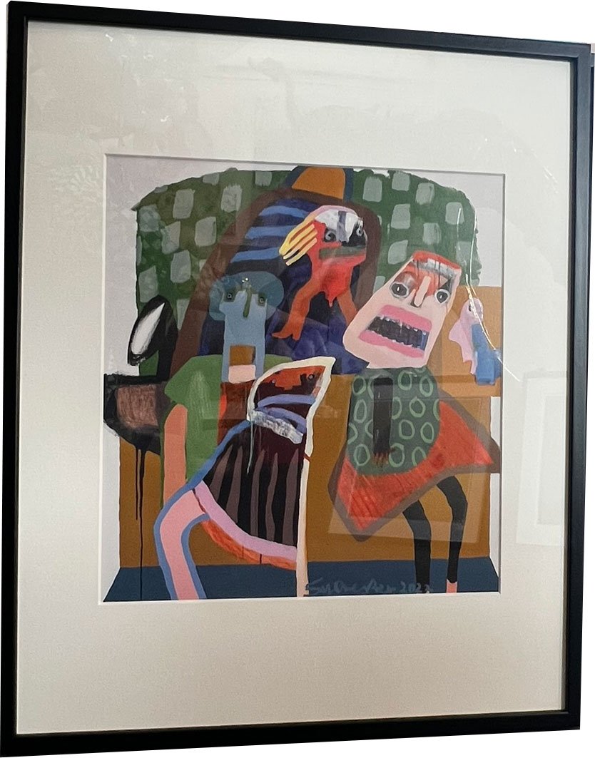 Leif Sylvester, plakat indrammet i passepartout og sort ramme, 40x50cm