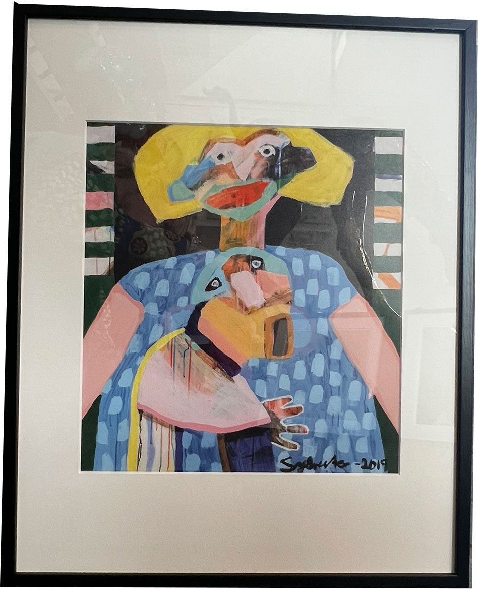 Leif Sylvester, plakat indrammet i passepartout og sort ramme, 40x50cm