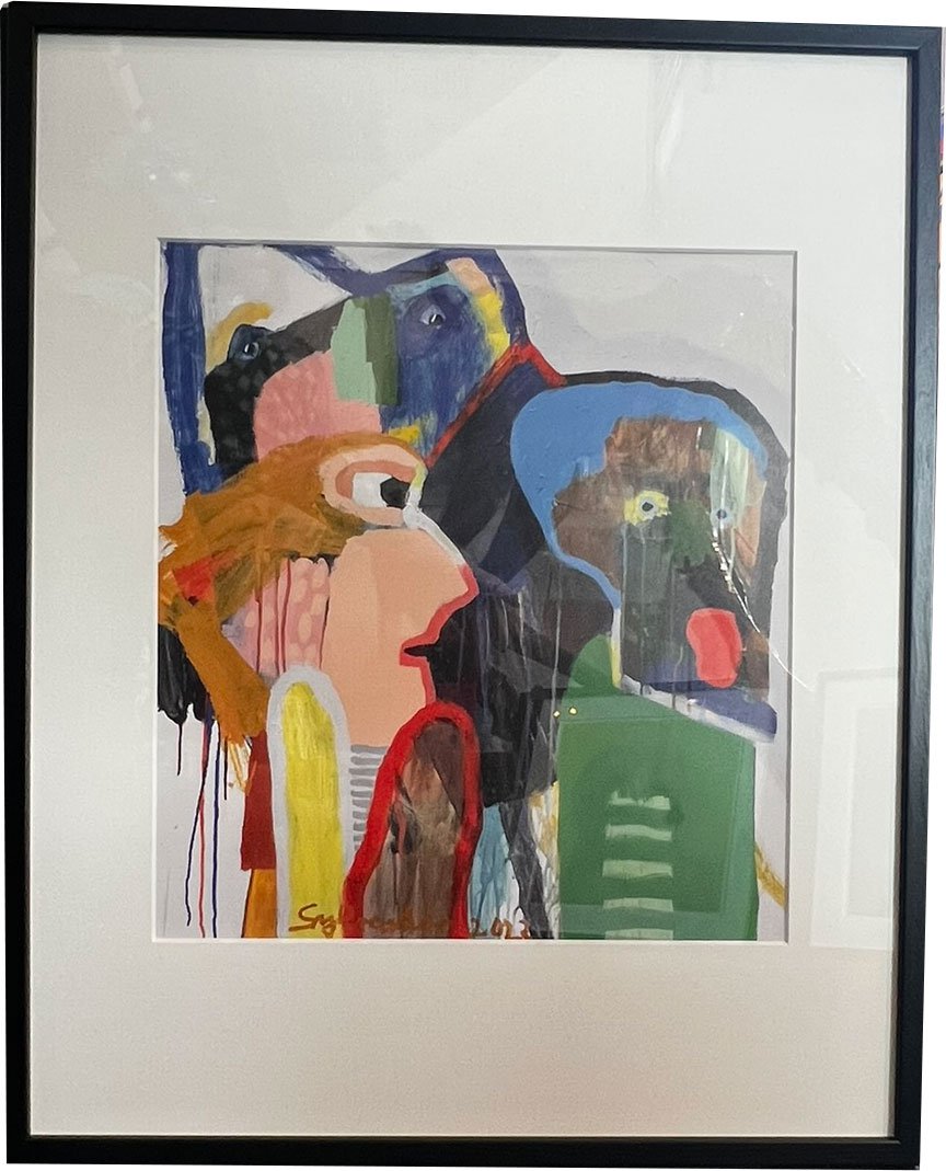 Leif Sylvester, plakat indrammet i passepartout og sort ramme, 40x50cm