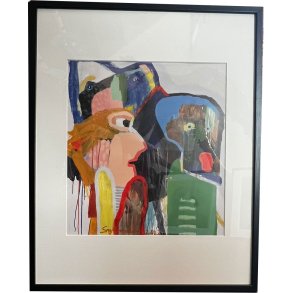 Leif Sylvester, plakat indrammet i passepartout og sort ramme, 40x50cm