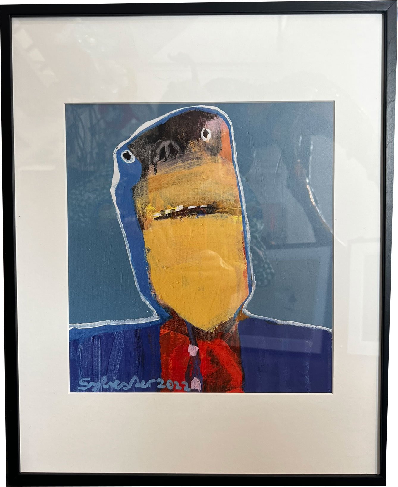 Leif Sylvester, plakat indrammet i passepartout og sort ramme, 40x50cm