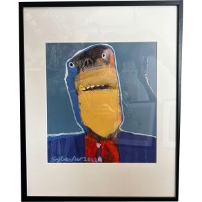 Leif Sylvester, plakat indrammet i passepartout og sort ramme, 40x50cm