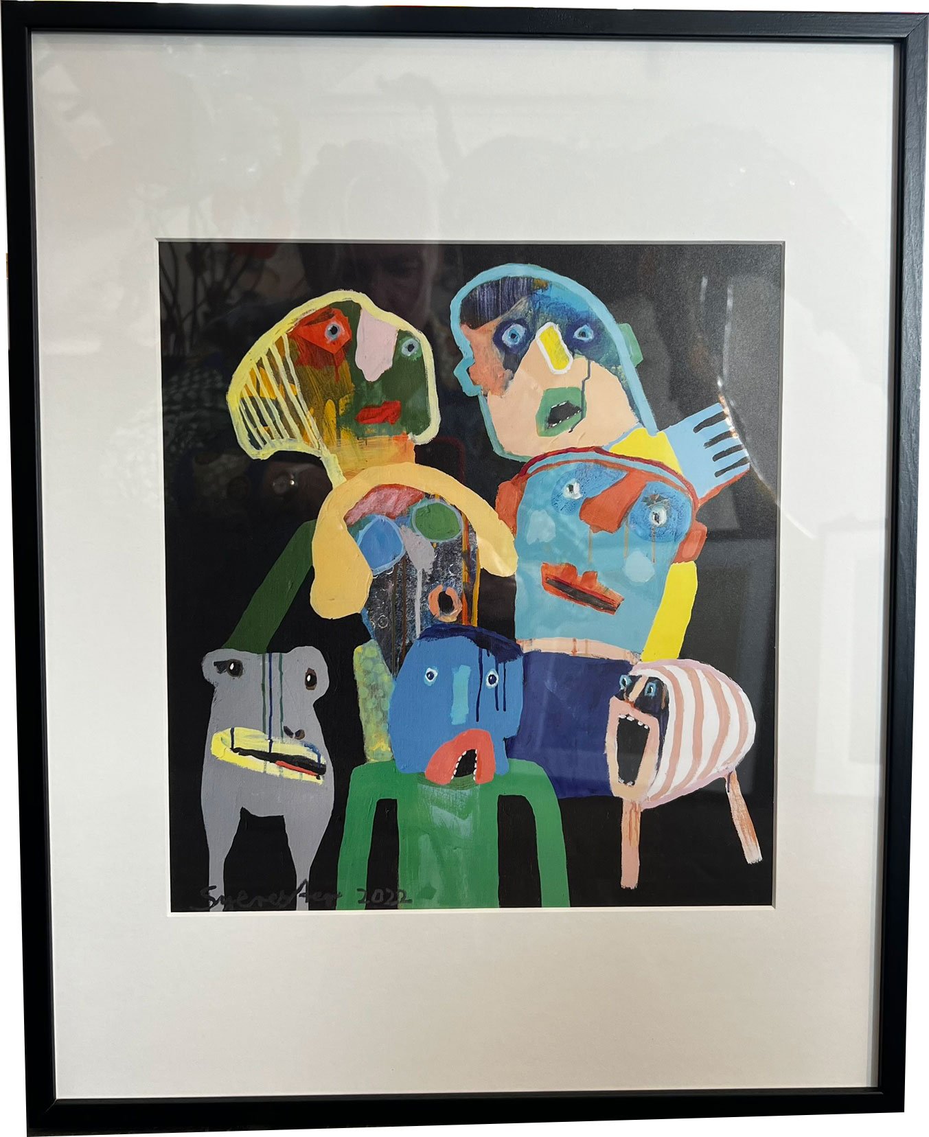 Leif Sylvester, plakat indrammet i passepartout og sort ramme, 40x50cm