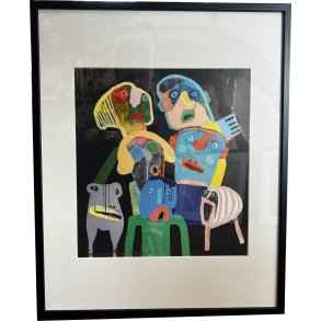 Leif Sylvester, plakat indrammet i passepartout og sort ramme, 40x50cm