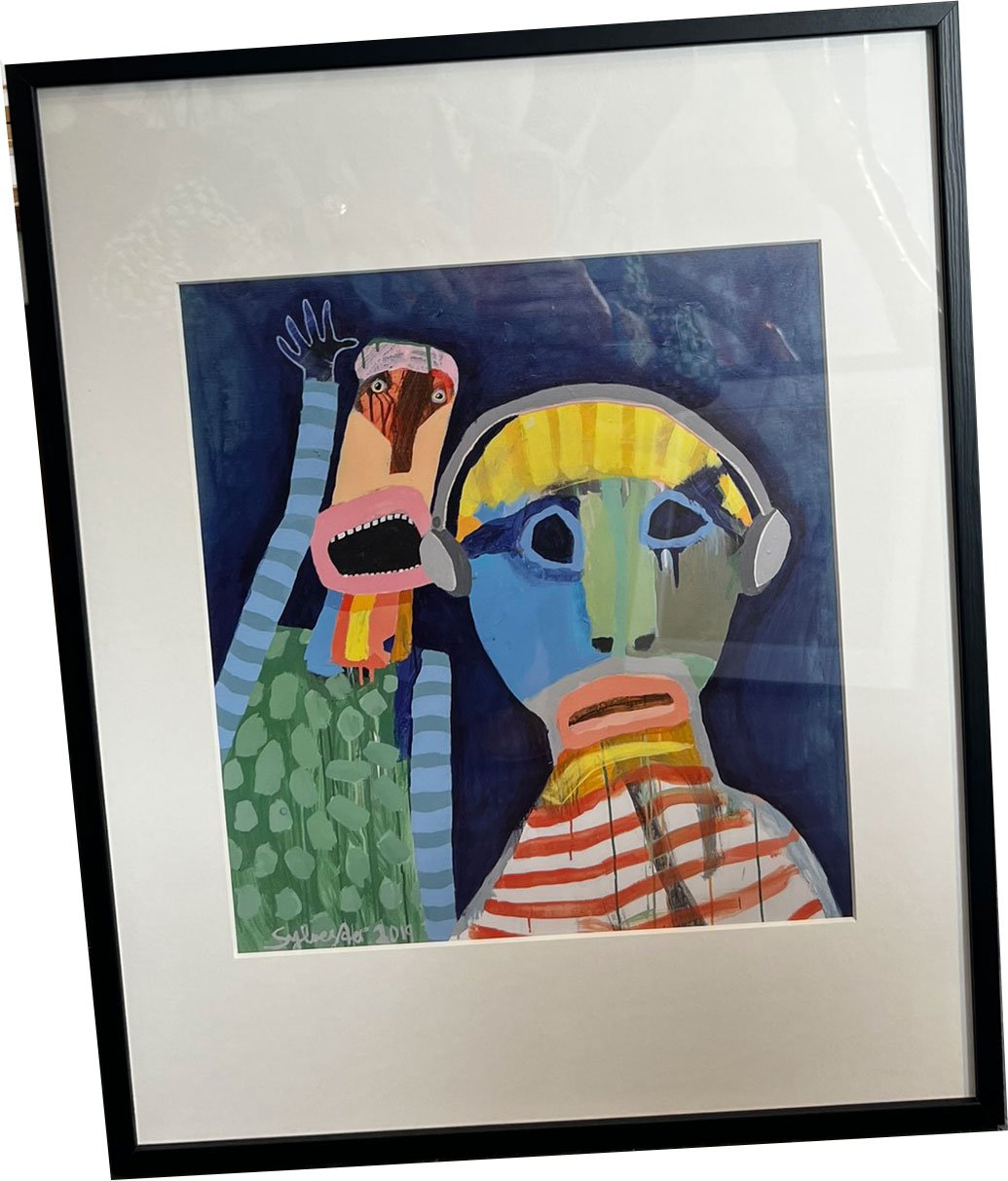 Leif Sylvester, plakat indrammet i passepartout og sort ramme, 40x50cm