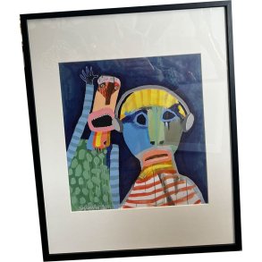Leif Sylvester, plakat indrammet i passepartout og sort ramme, 40x50cm
