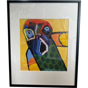 Leif Sylvester, plakat indrammet i passepartout og sort ramme, 40x50cm