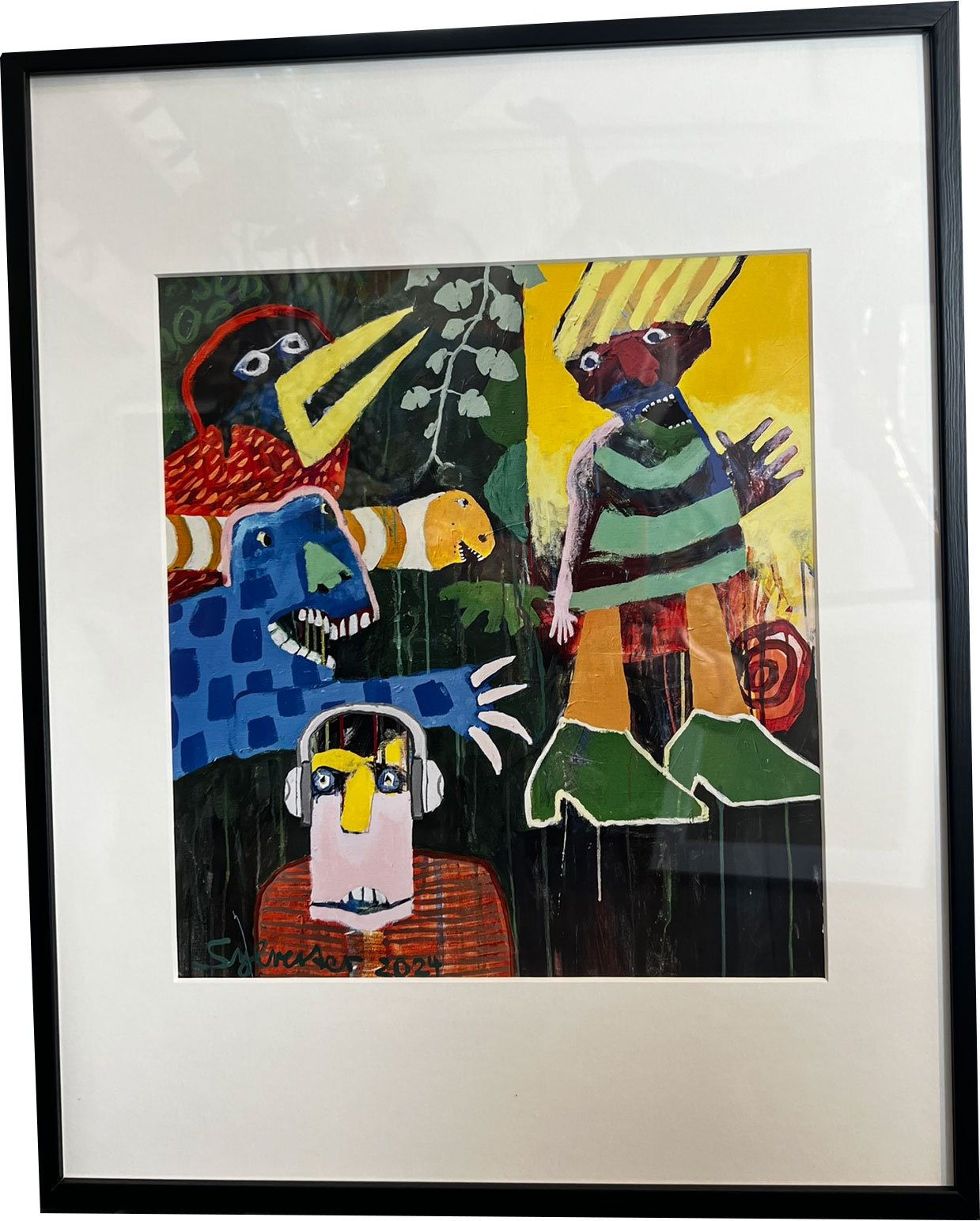 Leif Sylvester, plakat indrammet i passepartout og sort ramme, 40x50cm
