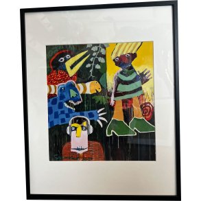 Leif Sylvester, plakat indrammet i passepartout og sort ramme, 40x50cm