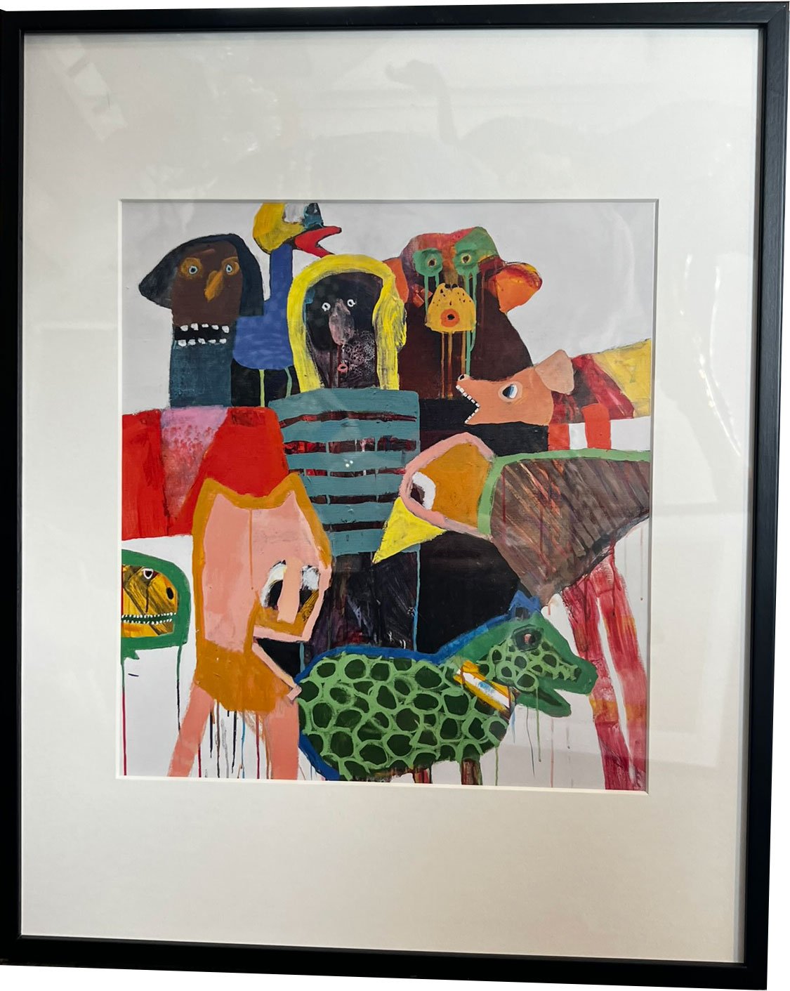 Leif Sylvester, plakat indrammet i passepartout og sort ramme, 40x50cm