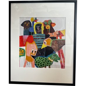 Leif Sylvester, plakat indrammet i passepartout og sort ramme, 40x50cm