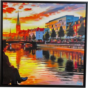 H.C. Andersen maleri 80x80cm af Sarah H�i
