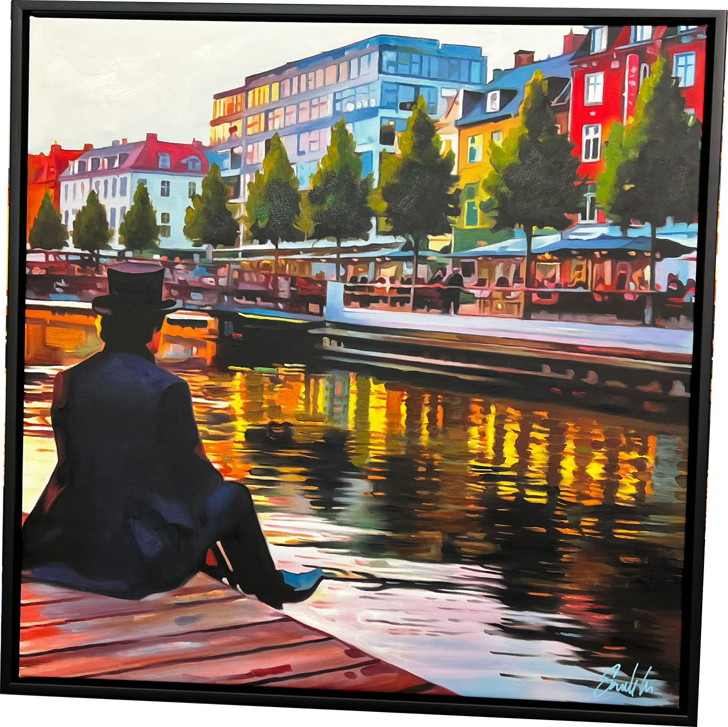 H.C. Andersen maleri 80x80cm af Sarah H�i