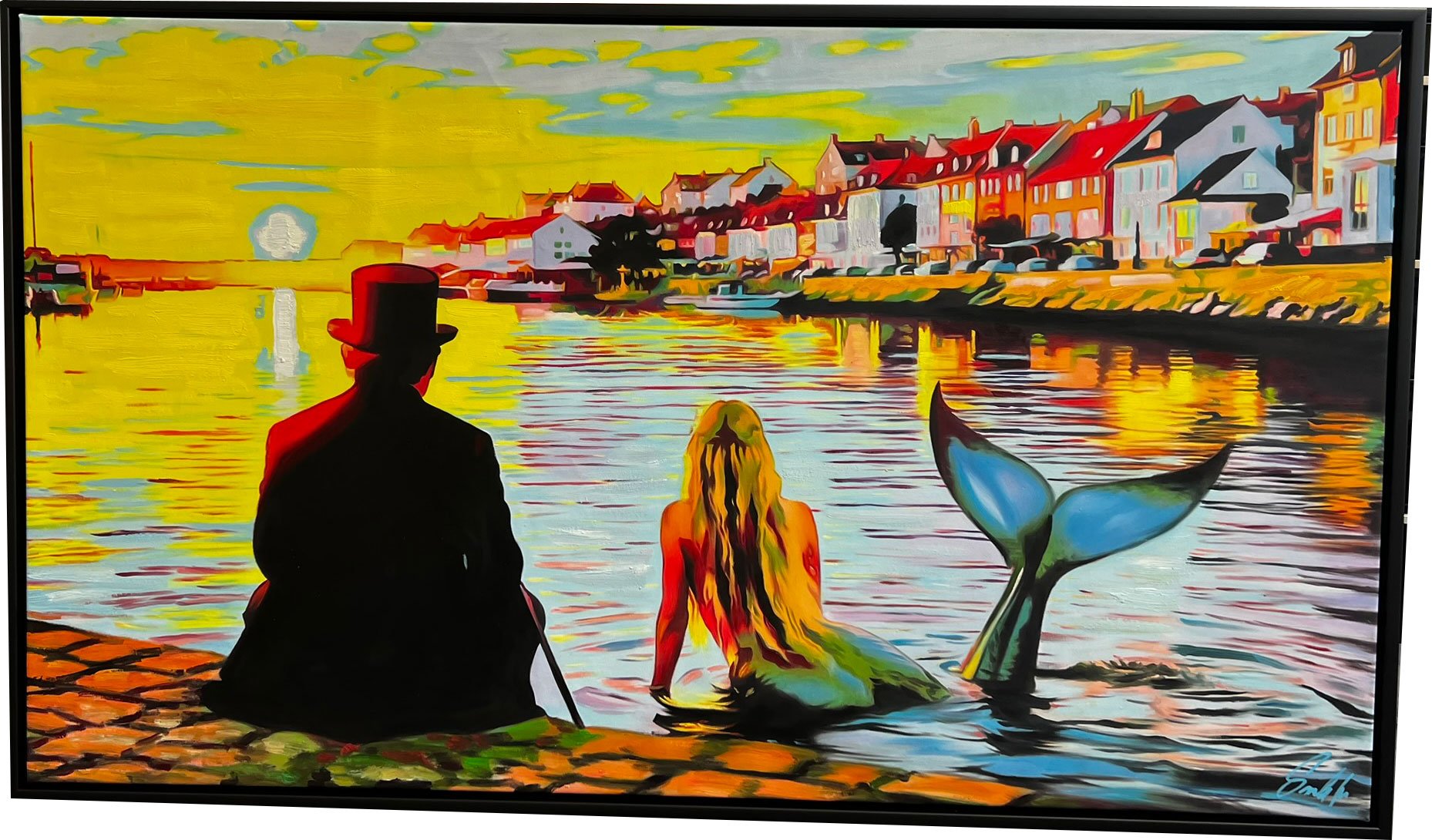 H.C. Andersen maleri 80x140cm af Sarah H�i