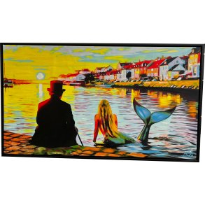 H.C. Andersen maleri 80x140cm af Sarah H�i