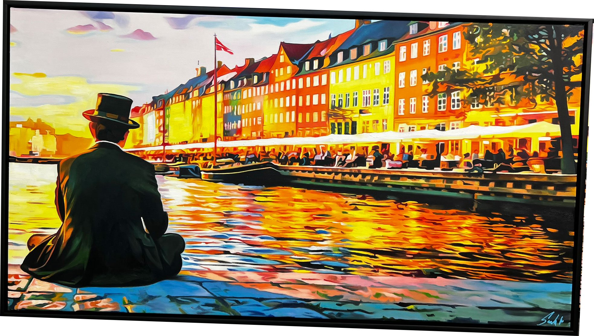 H.C. Andersen maleri 80x150cm af Sarah H�i