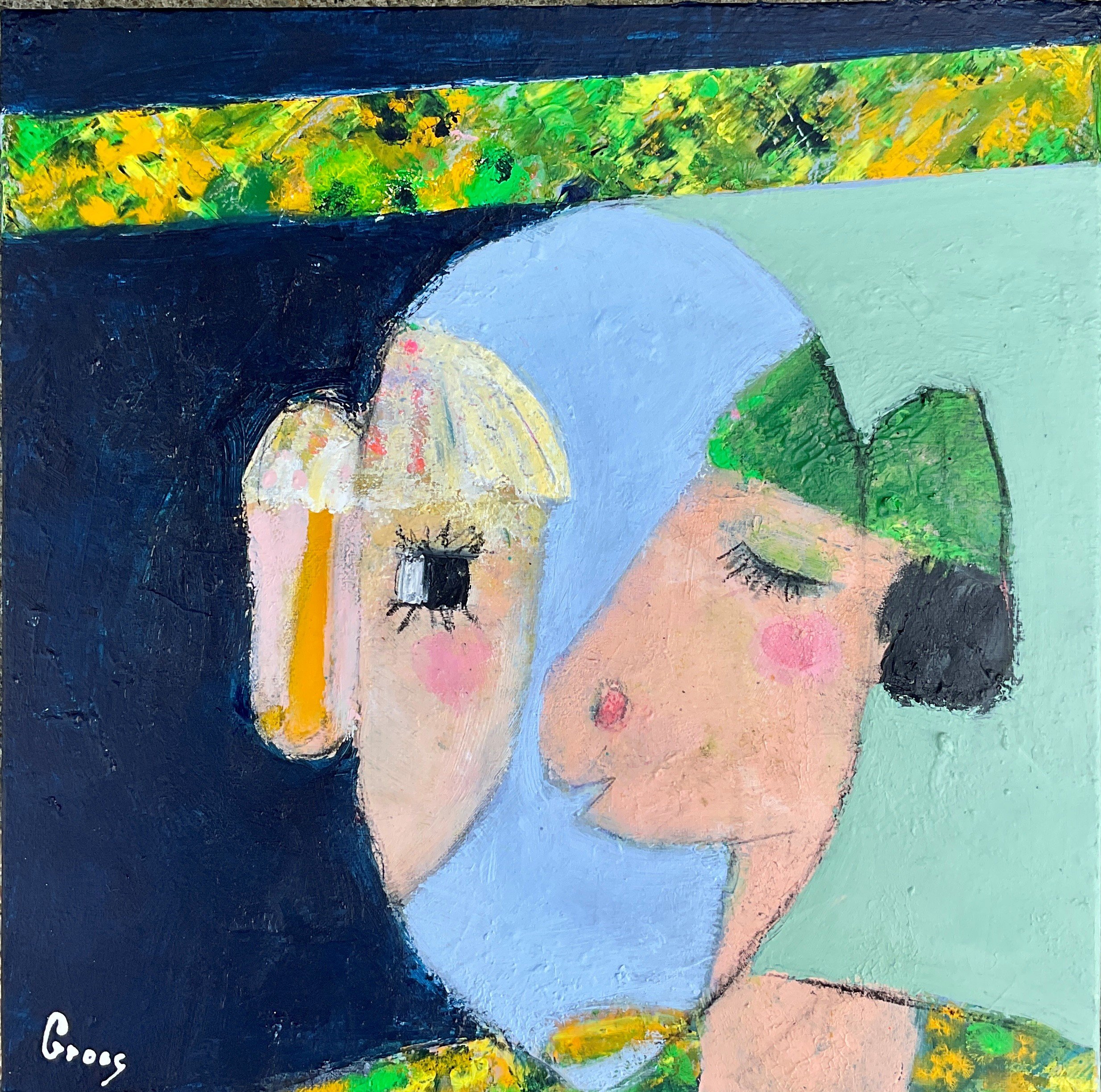 Hvad t�nker du p�, Inge Merete Gross, 30x30cm