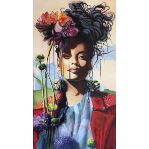 Stille stormflor, 160x90cm maleri af Naja Duarte