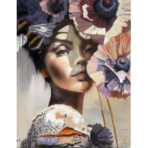 love at first buzz, 90x70cm maleri af Naja Duarte