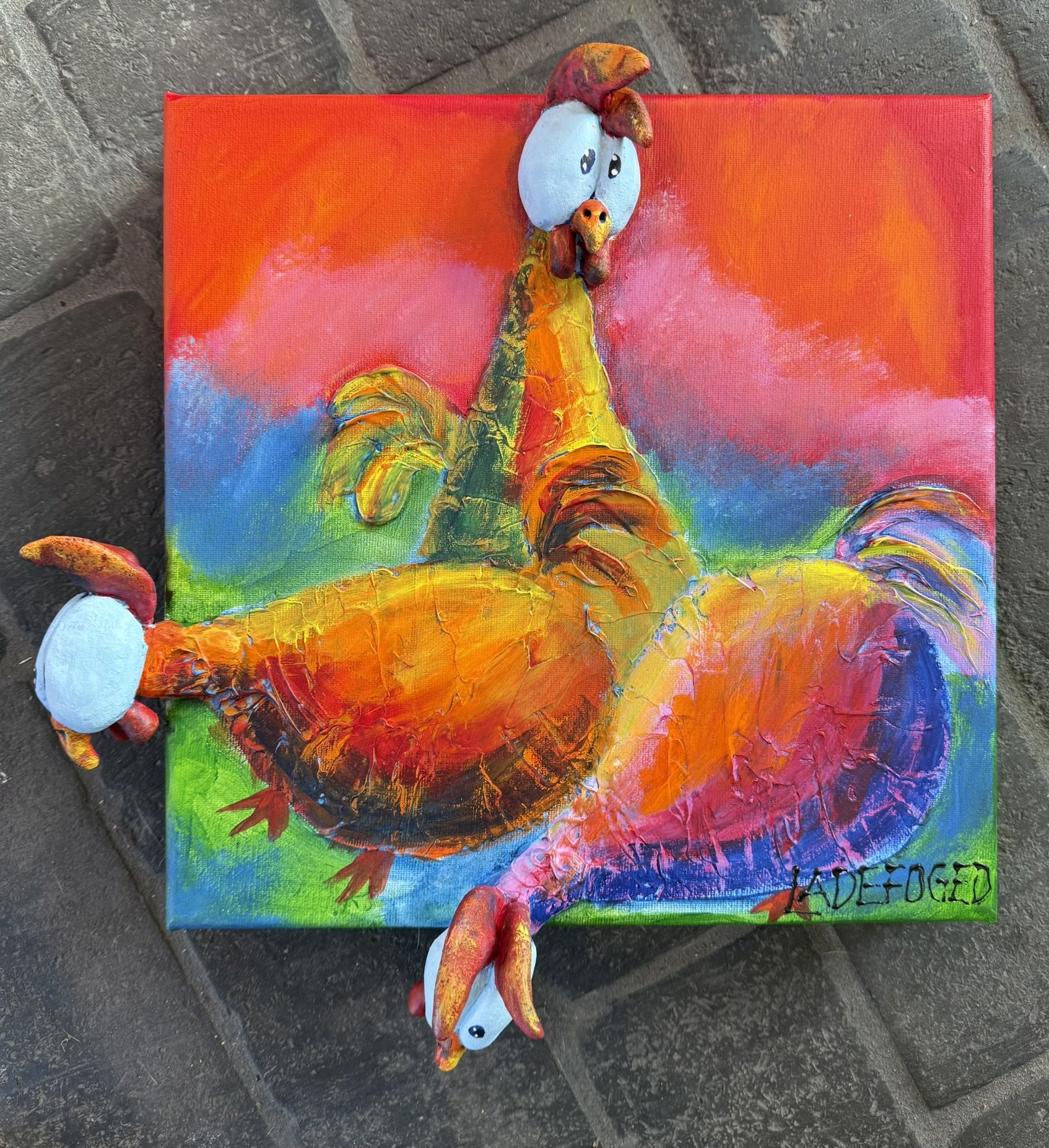 30x30cm 3D maleri af Jette Ladefoged