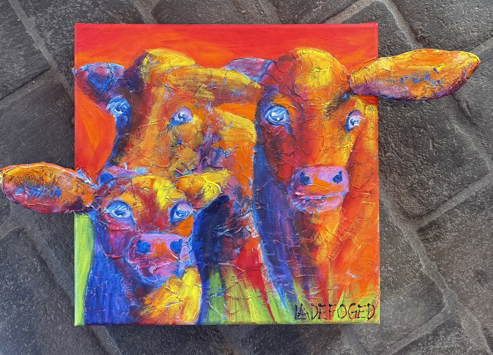 30x30cm 3D maleri af Jette Ladefoged