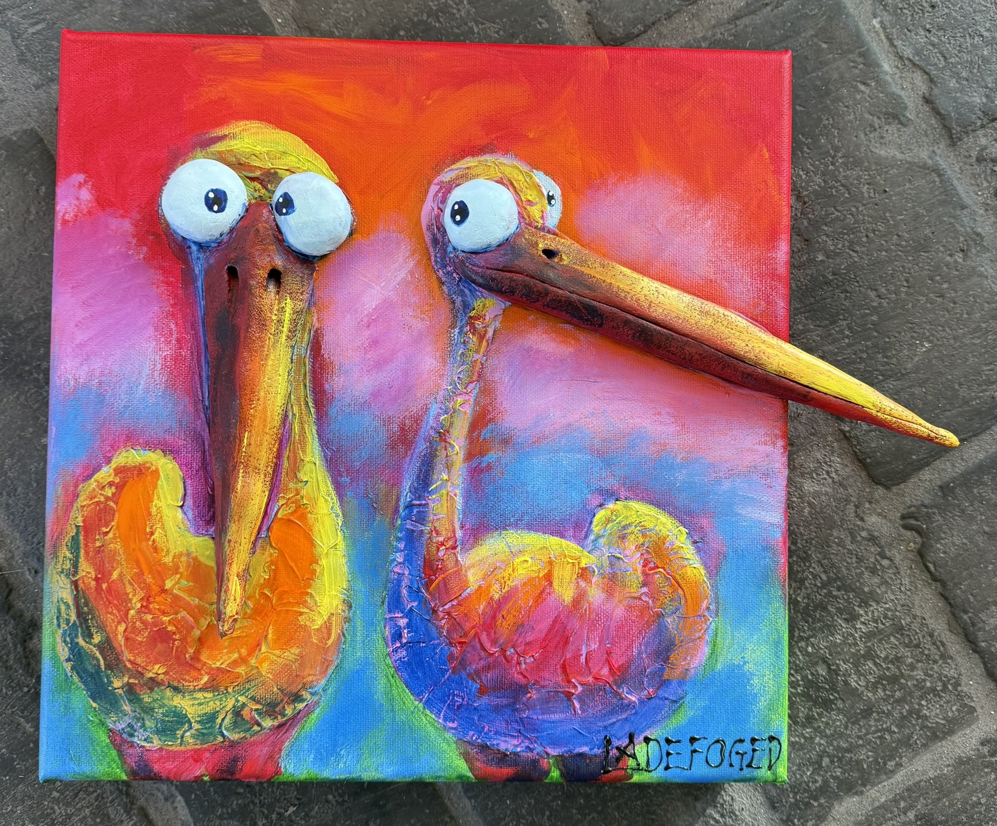 30x30cm 3D maleri af Jette Ladefoged